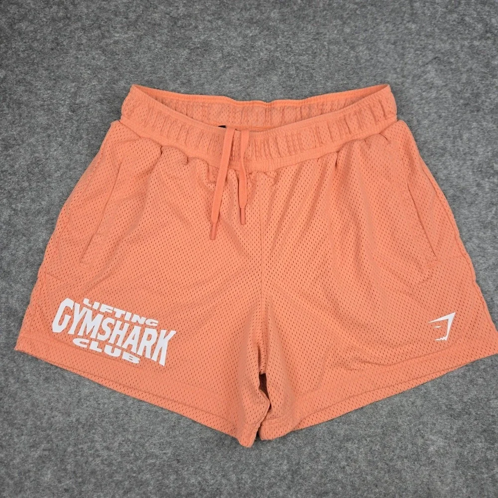Gymshark Lifting Club Shorts Men's Medium Orange Mesh Lined 5
